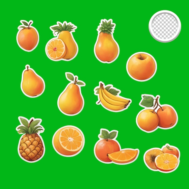 PSD Yellow Fruits Watercolor Digital Clipart Collection