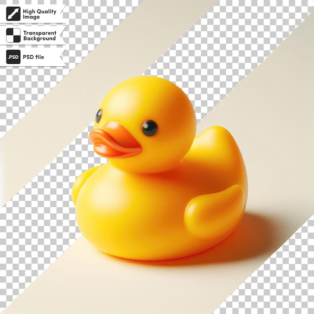 PSD psd yellow rubber duck on transparent background with editable mask layer