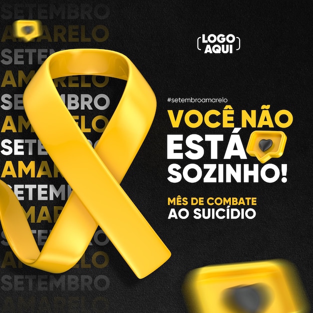 PSD psd yellow september campaign social media template design in portuguese