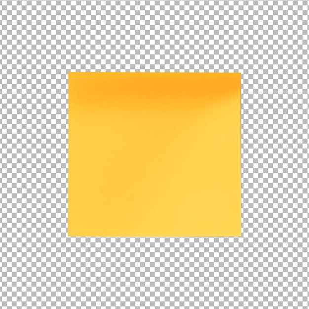 PSD psd желтая липкая записка, изолированная на прозрачном фоне