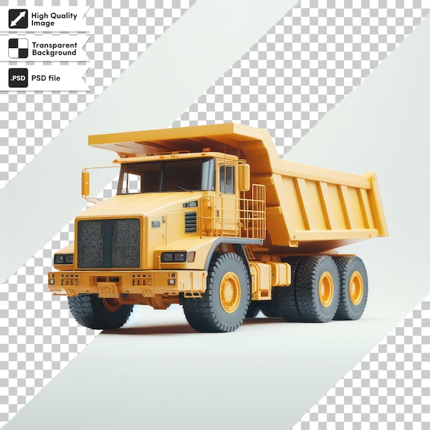 PSD psd yellow truck on the road on transparent background with editable mask layer