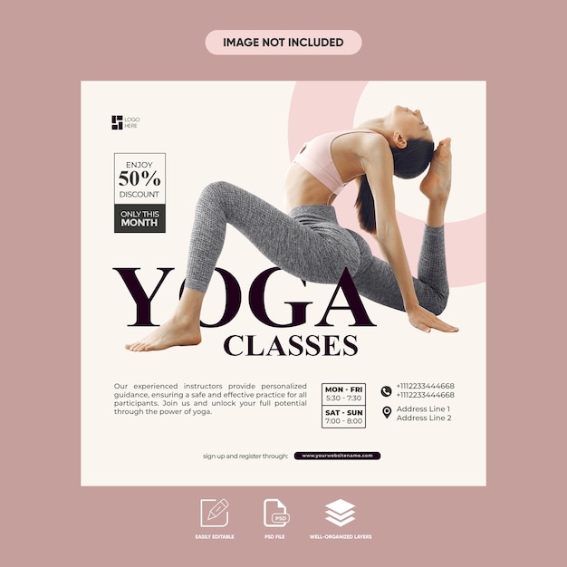 psd yoga social media flyer