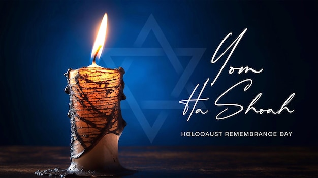 PSD psd yom hashoah dzień pamięci holokaustu gwiazda dawida i płonąca świeca