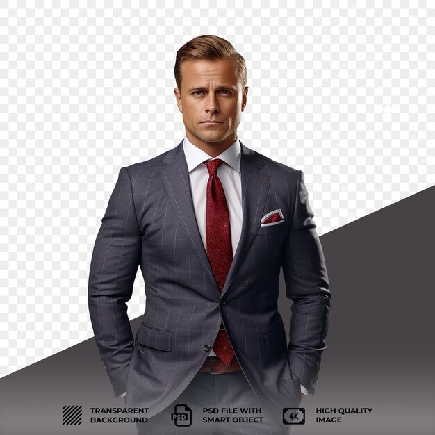 PSD psd young successful businessman isolated on transparent background