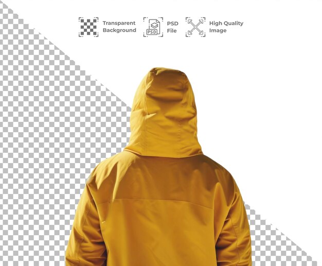 PSD psd young traveler with yellow raincoat