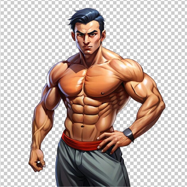 PSD psd of a younger muscular fitness trainer on transparent background