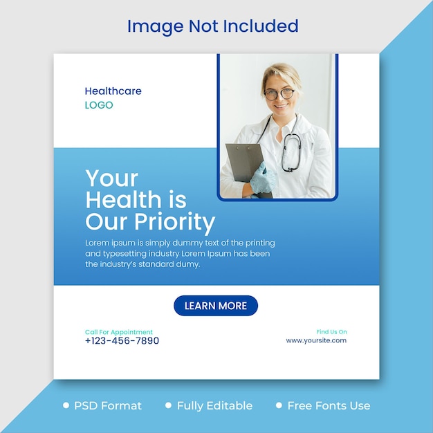 PSD psd your health is our priority medical post template