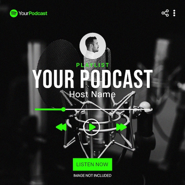 PSD Your Playlist Podcast Voicera Design for Social Media and Instagram Post Template