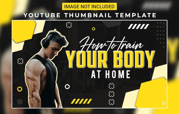 Psd youtube video thumbnail design for exercise and fitness videos