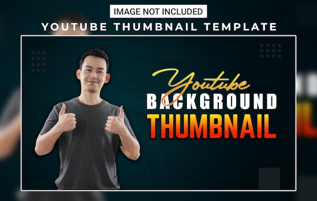 psd youtube video thumbnail design template with 3d text effect fully editable
