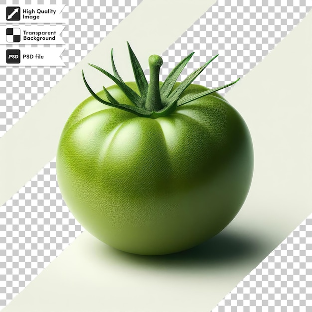 PSD psd zielony pomidor na przezroczystym tle z edytowalną warstwą maski
