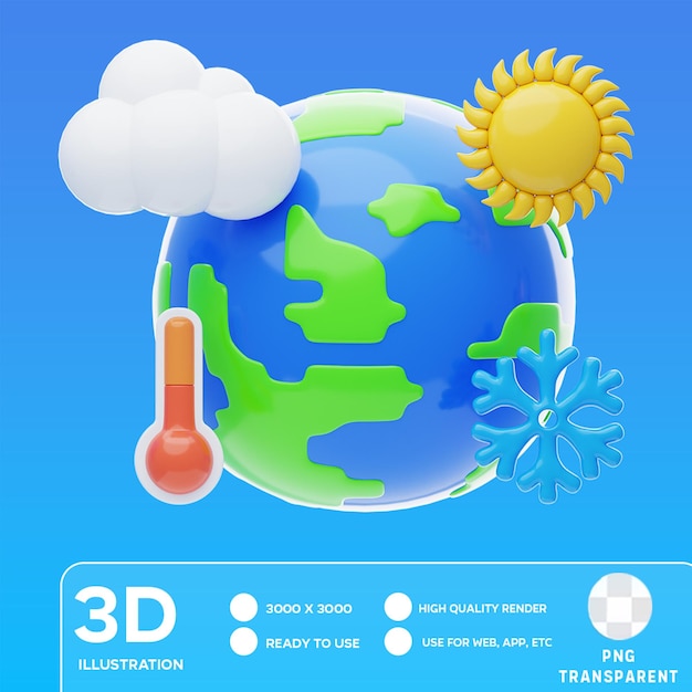 PSD Zmiana klimatu ilustracja 3D