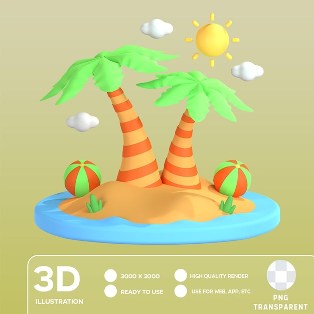 PSD psd zomer 3d illustratie