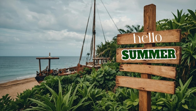 PSD psd zomer banner sjabloon met zomer decoratie achtergrond