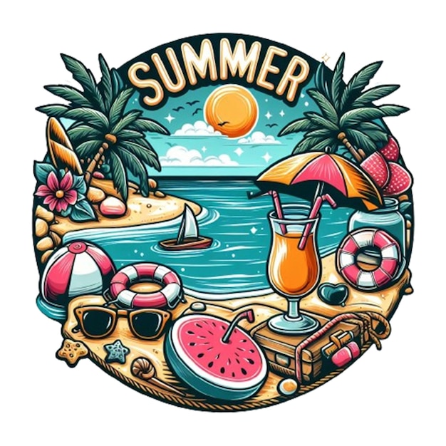 PSD psd zomer strand t-shirt ontwerp zomer uitzicht geïsoleerd op de achtergrond