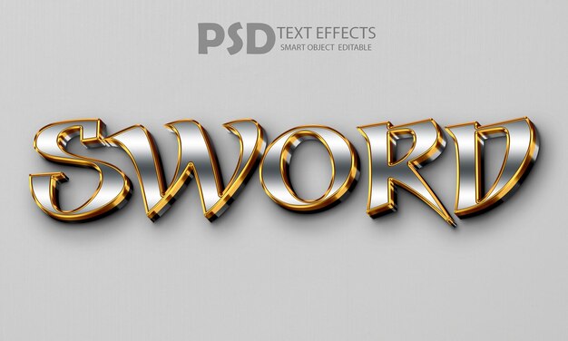 PSD Zwaard tekst stijl effect