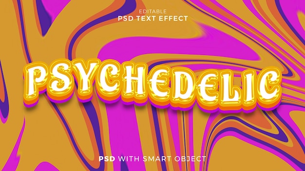 PSD psychedelic text effect editable template