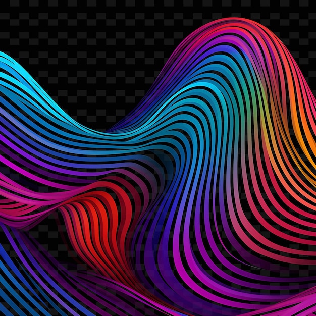 PSD psychedelic trippy lines psychedelic patterns rainbow colors png y2k shapes transparent light arts