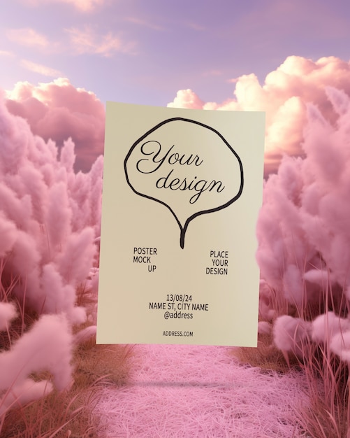 psychodelic  surrealism mockup of poster