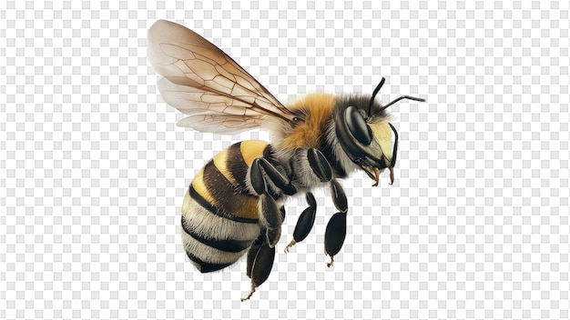 PSD pszczoła jest pokazana na przezroczystym tle