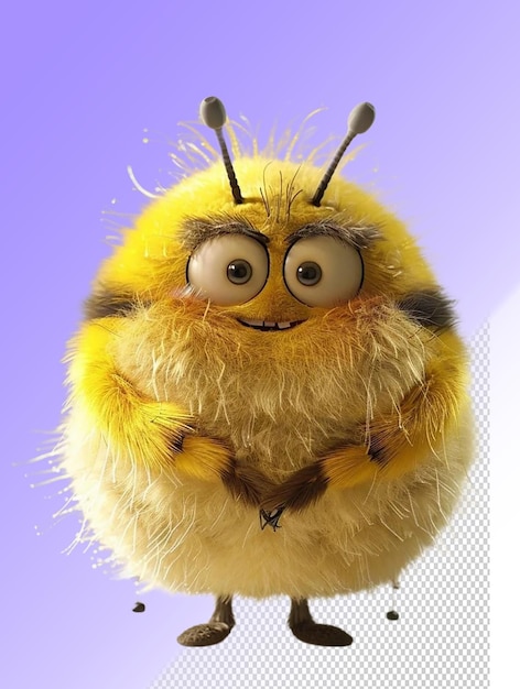 PSD pszczoła z dużym uśmiechem na twarzy