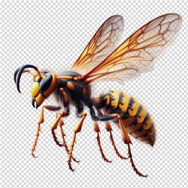 Pszczoła Z żółtym Ciałem I Czarnymi I żółtymi Oznakami
