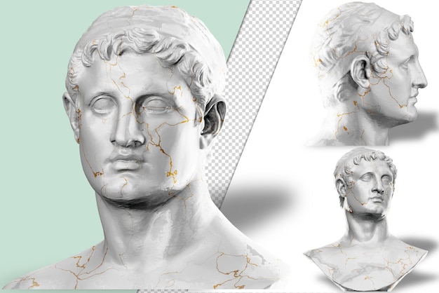 PSD ptolemy ii philadelphus statue in exquisite 3d render