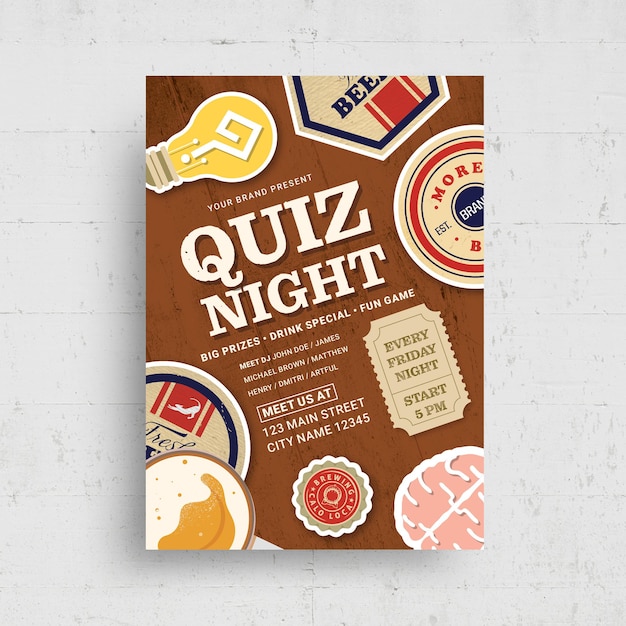 Modello per la notte del quiz sul pub