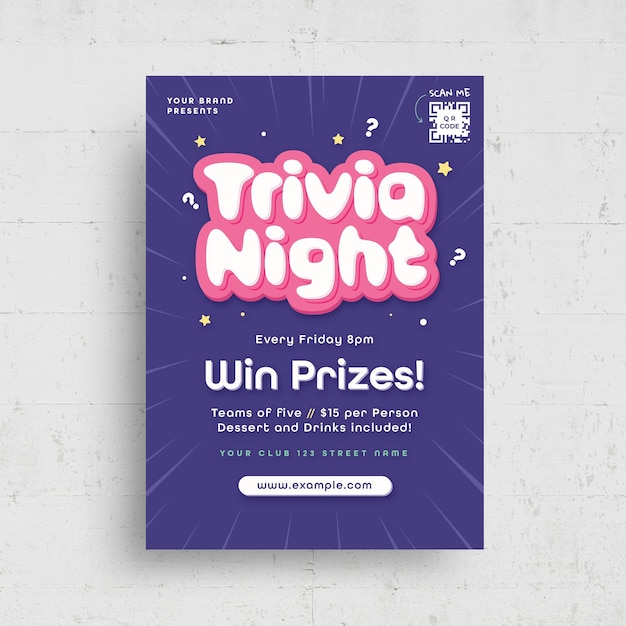 PSD pub quiz night template