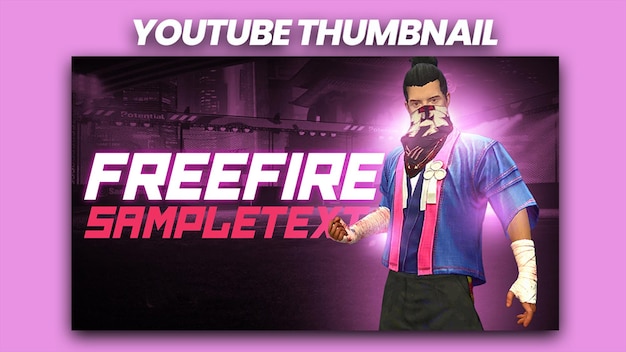 PSD pubg and freefire gaming attractive youtube channel thumbnail and web banner premium psd