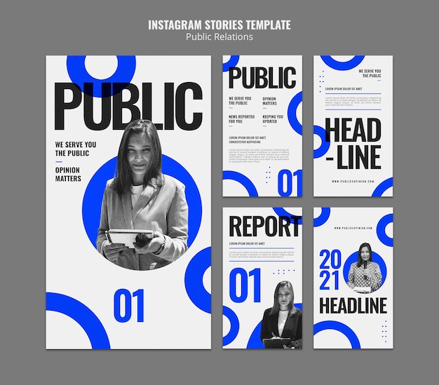 PSD public relations instagram story templates