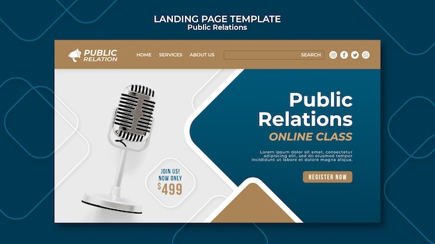 Public relations web template