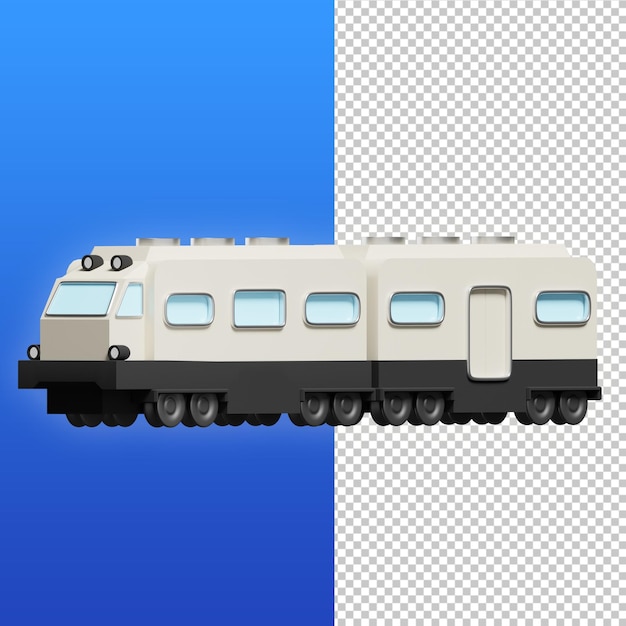 PSD public train 3d illustration