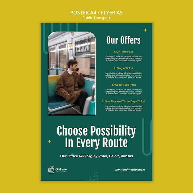 PSD public transport poster template