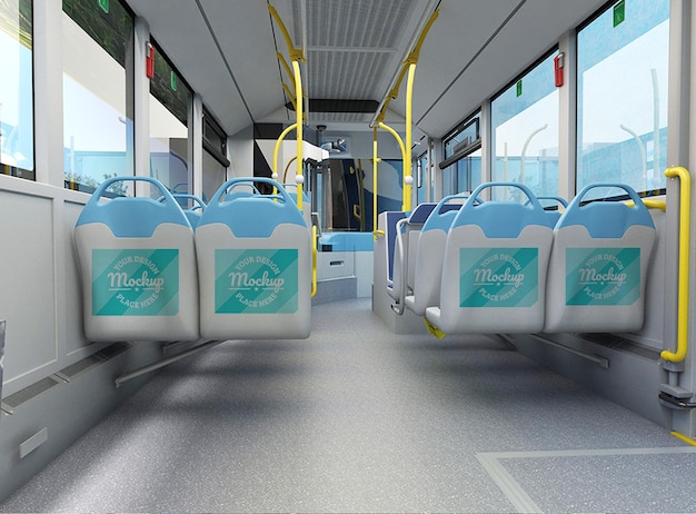 PSD public transportation seat mockup design concept