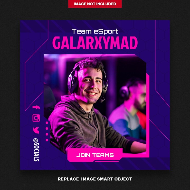 PSD publikacja banerów związanych z e-sportem i grami