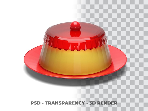 PUDDING 3D RENDER MET TRANSPARANTIE ACHTERGROND