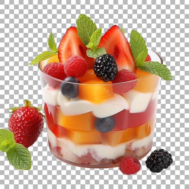 PSD pudding fruit on transparent background