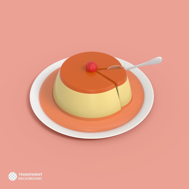 Pudding Ikona Izolowana Ilustracja Renderowania 3d