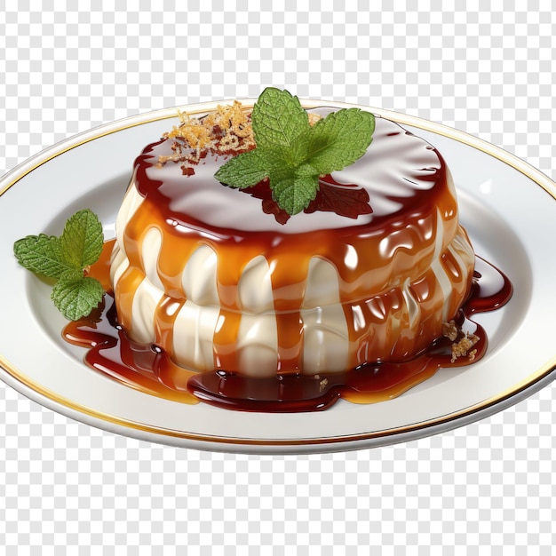 Pudding isolate style png with White background cartoon generative IA