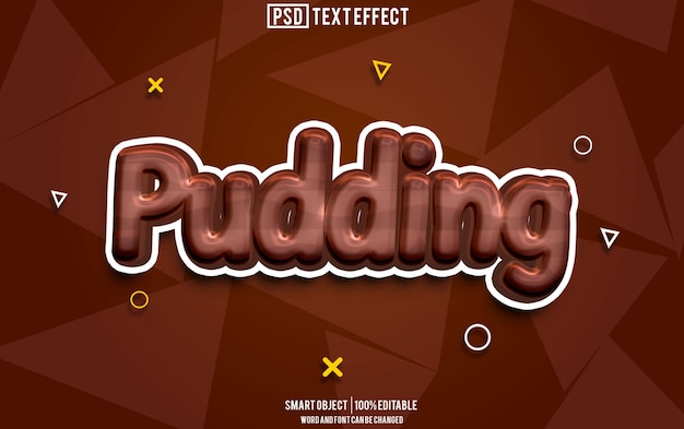 pudding text effect font editable typography 3d text