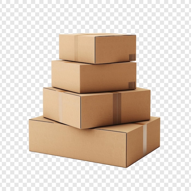 PSD pudełka kartonowe izolowane na przezroczystym tle
