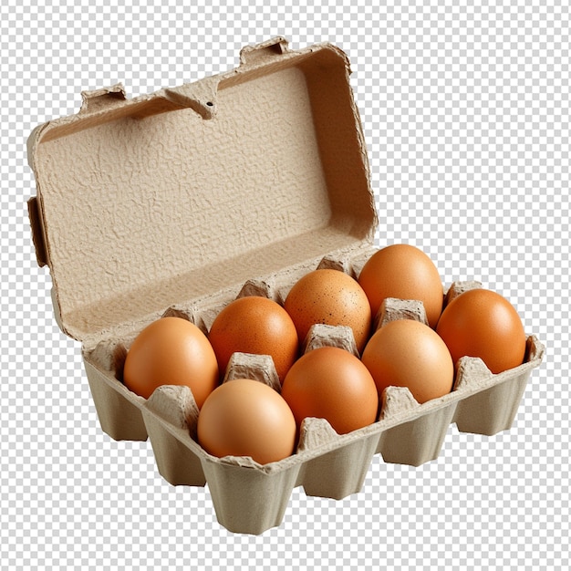 PSD pudełko kartonowe z jajkami izolowane na białku