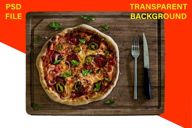 Pudełko na pizzę z napisem "transat"