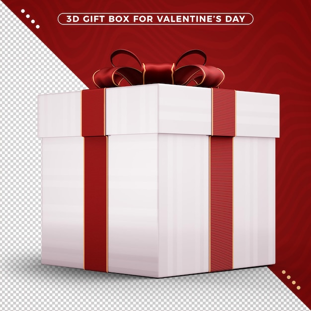 Pudełko Z Czerwoną Ozdobną Wstążką Happy Valentines Day