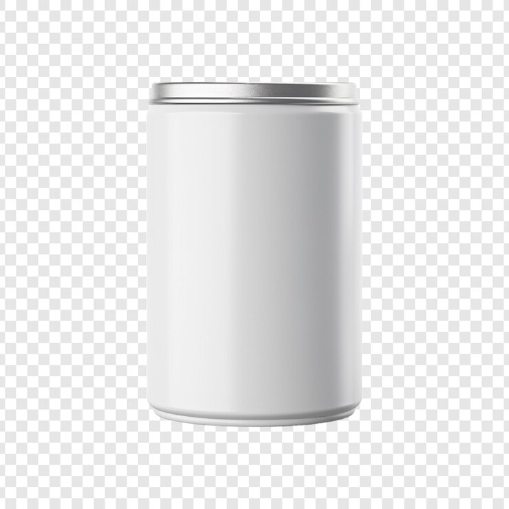 PSD pudełko z folii aluminiowej na przezroczystym tle