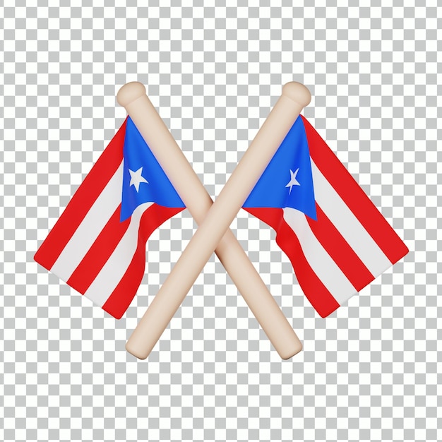 PSD puerto rico flag 3d icon