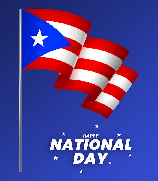 PSD puerto rico flag element design national independence day banner ribbon psd