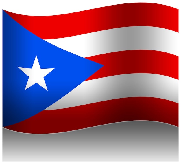 Puerto rico wave flag 3d