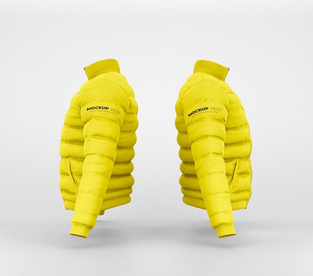 PSD puffy vest design mockup